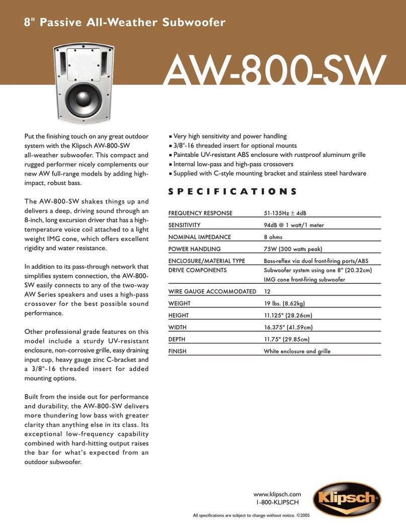 Klipsch AW-800-SW User manual