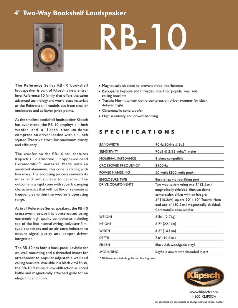 Klipsch RB-10 User manual