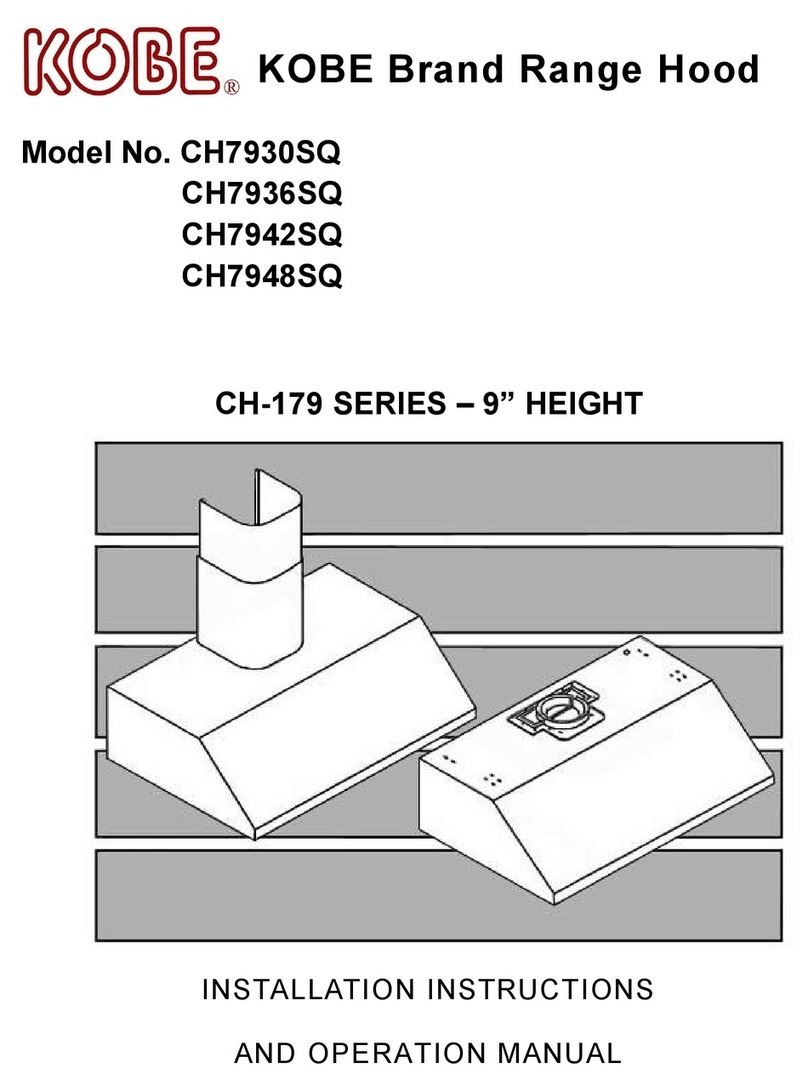 KOBE CH7930SQ Installation instructions and operation manual