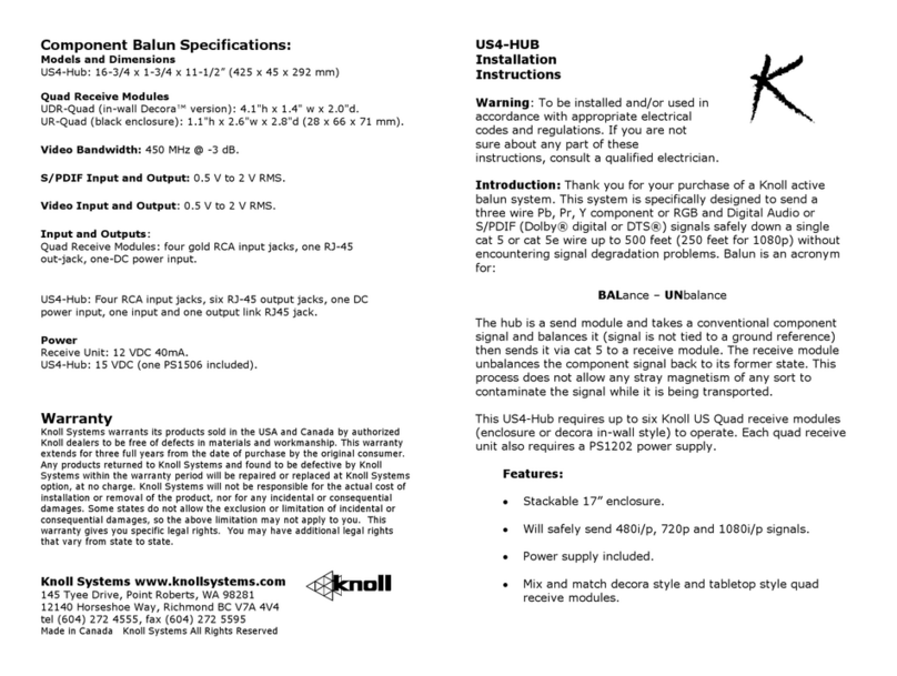 Knoll US4 installation instructions