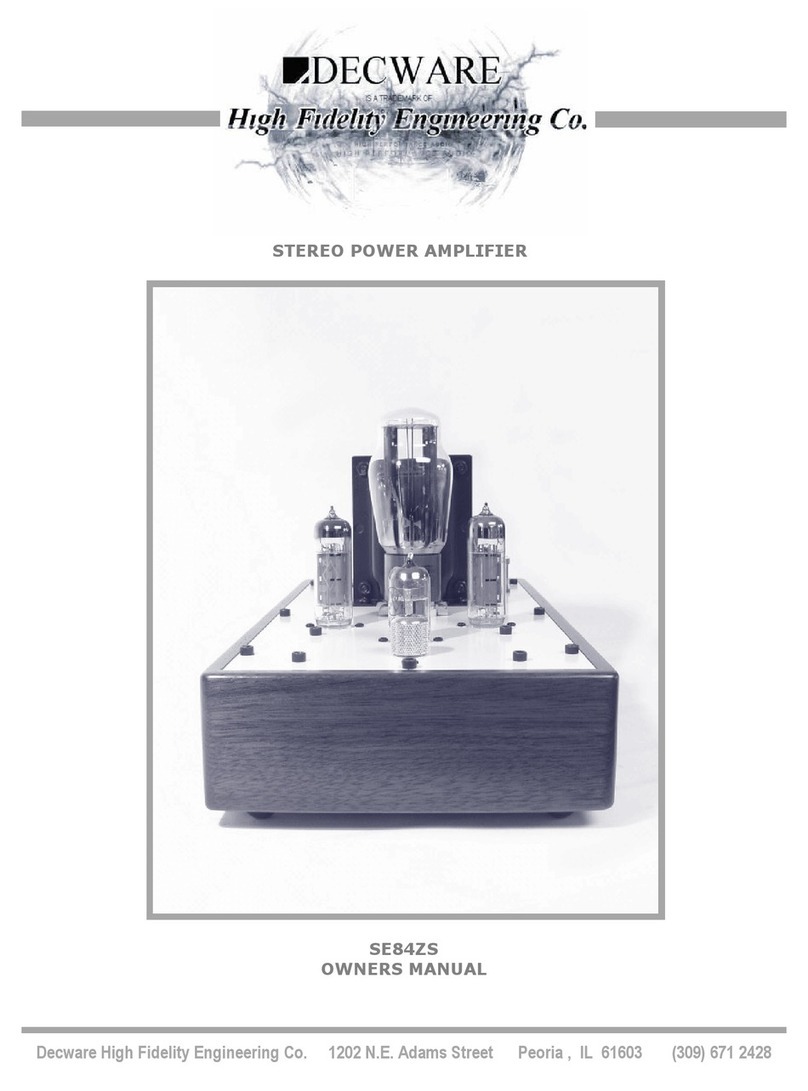 Decware SE84ZS owner's manual