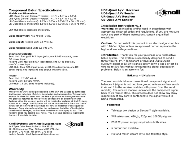 Knoll UDR-Quad installation instructions