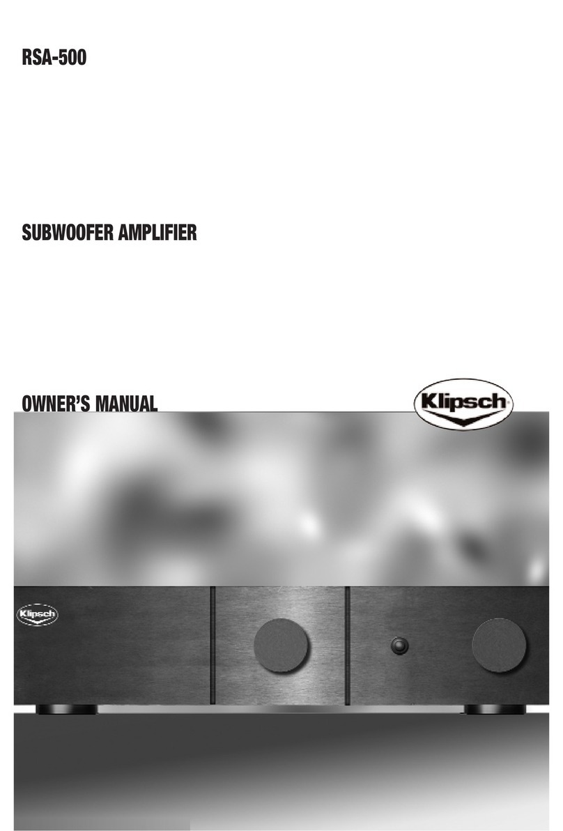 Klipsch RSA-500 owner's manual