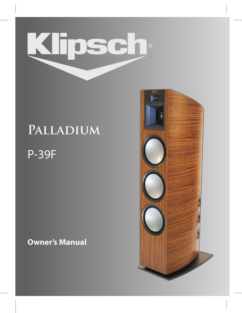 Klipsch Palladium P-39F owner's manual