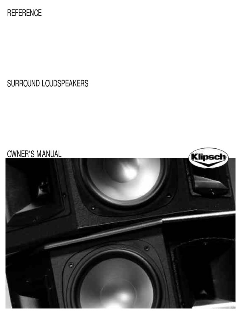 Klipsch REFERENCE SURROUND LOUDSPEAKERS User manual