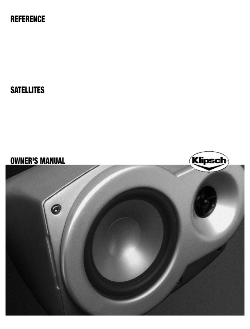 Klipsch Reference Sattelite Speaker owner's manual