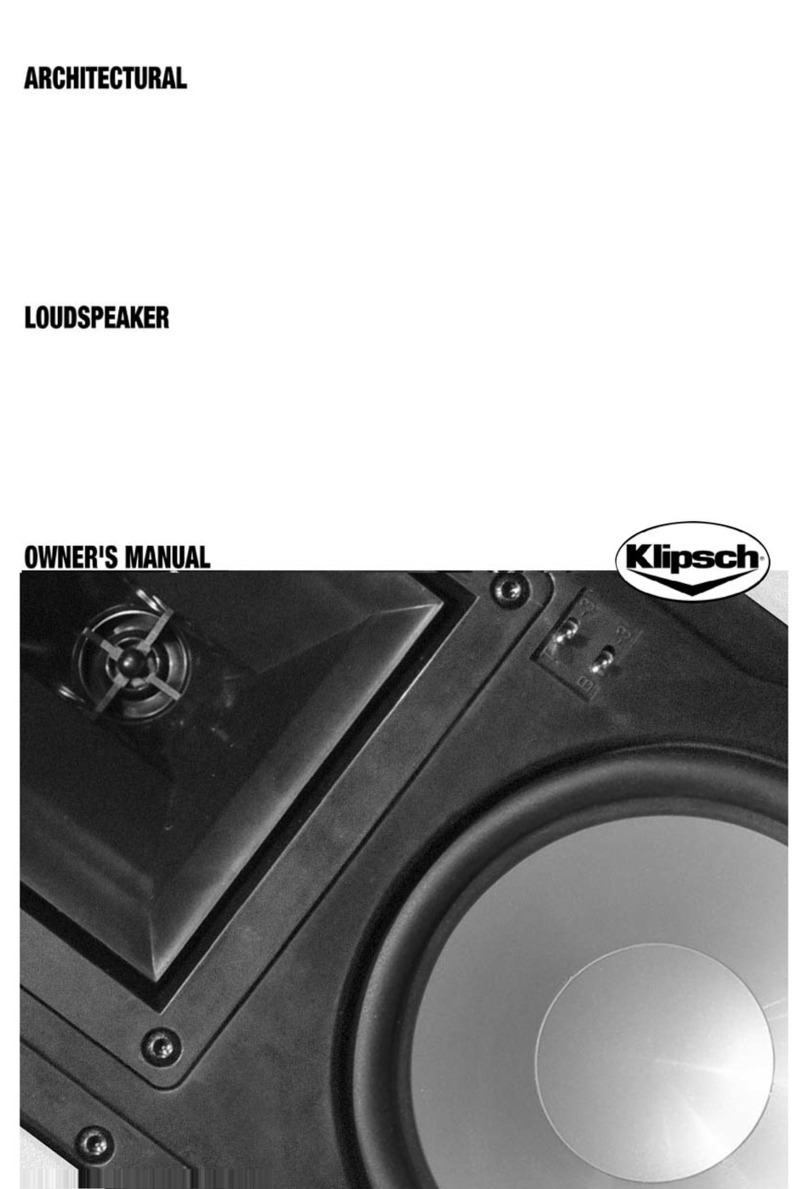Klipsch ARCHITECTURAL SPEAKERS r2800com User manual