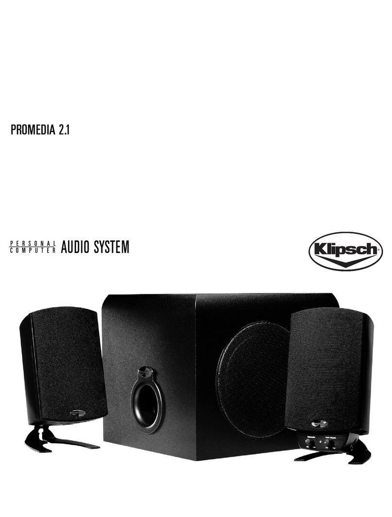 Klipsch AUDIO SYSTEM owner's manual