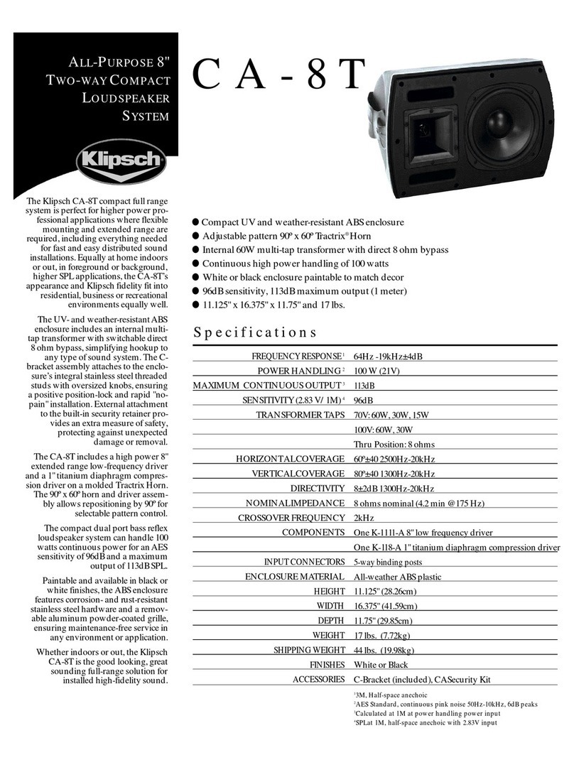 Klipsch CA 8-T manual