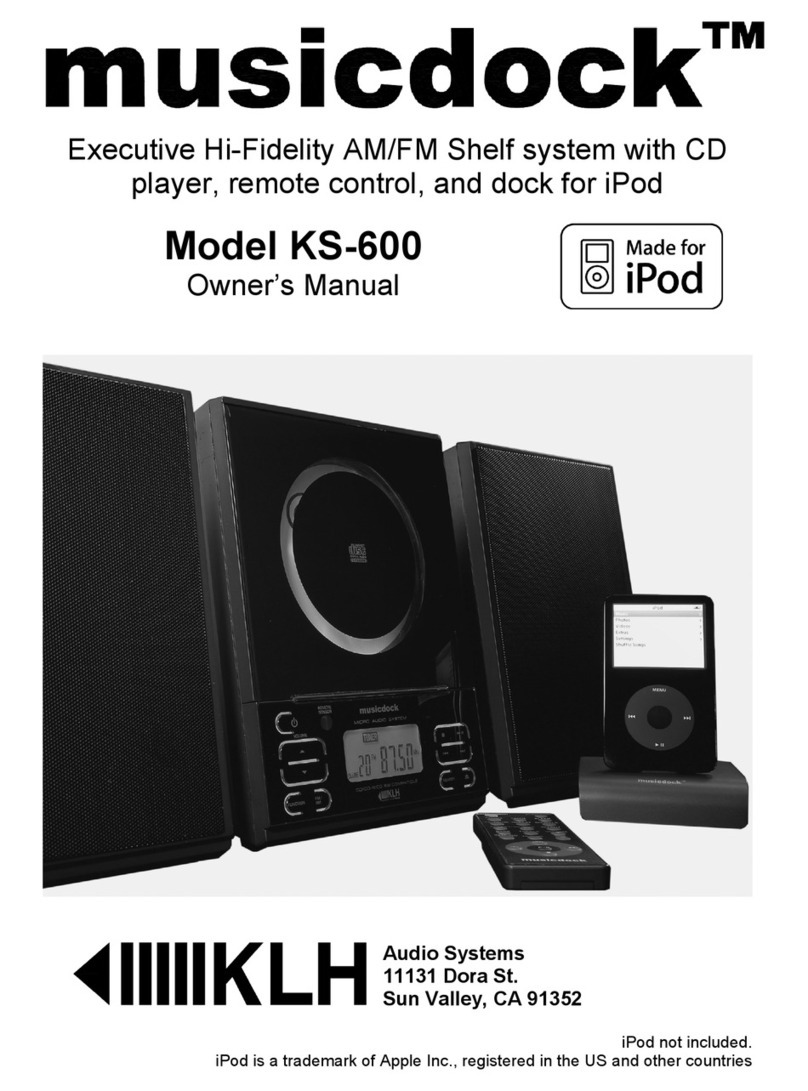 KLH MUSICDOCK KS-600 owner's manual