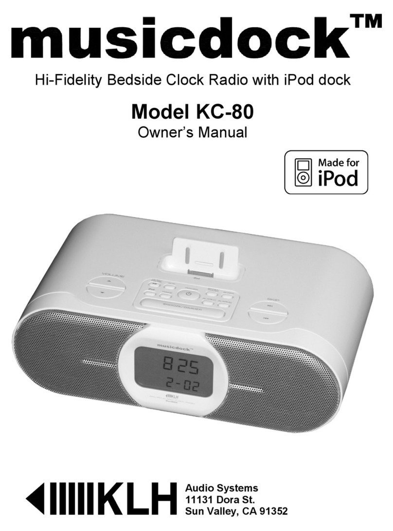 KLH MUSICDOCK KC-80 owner's manual