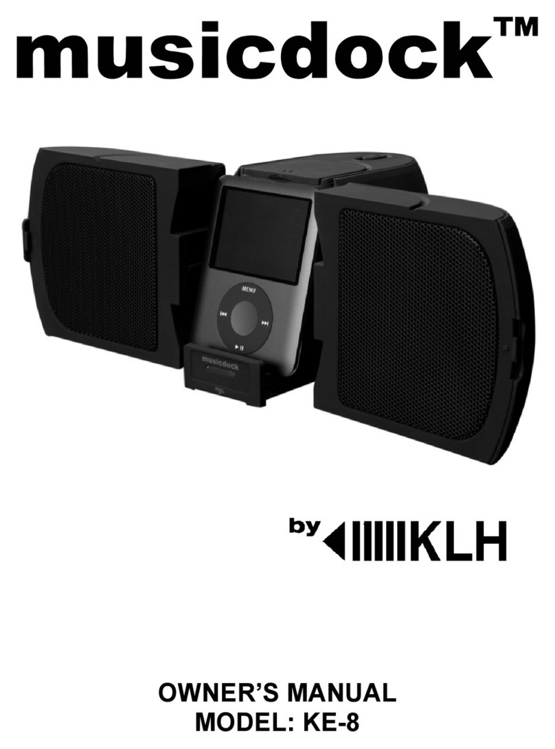 KLH MUSICDOCK KE-8 owner's manual