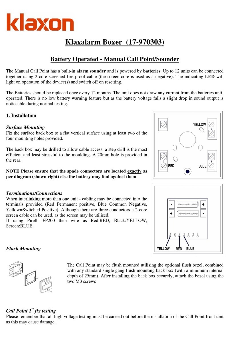 Klaxon Klaxalarm Boxer 17-970303 manual