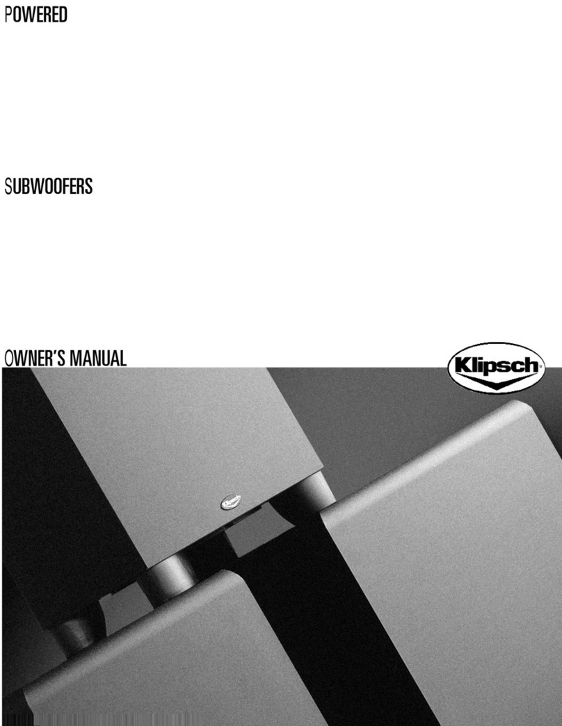Klipsch POWERED SUBWOOFERS User manual
