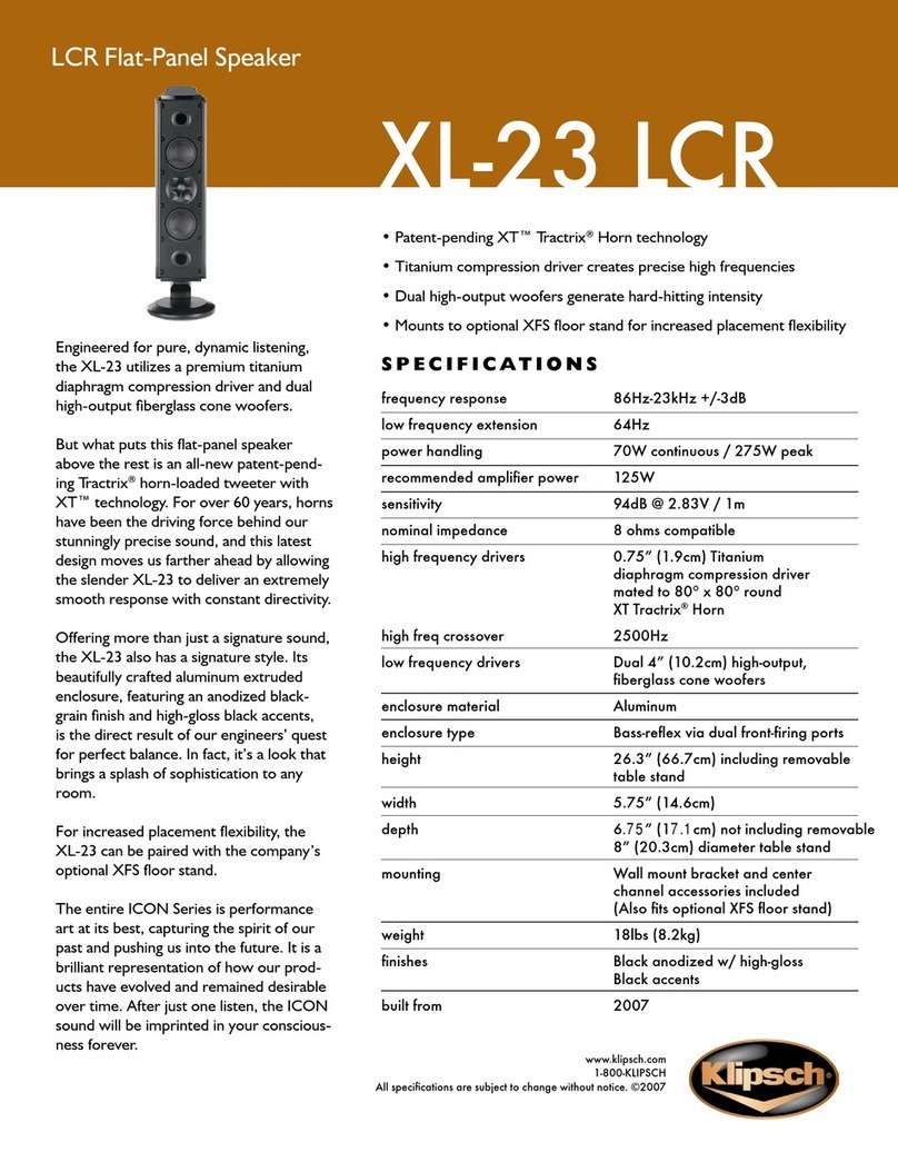 Klipsch Icon XL-23 Specifications