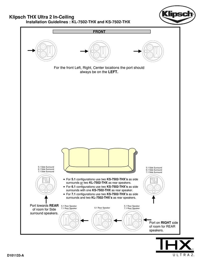Klipsch KS-7502-THX Installation guidelines