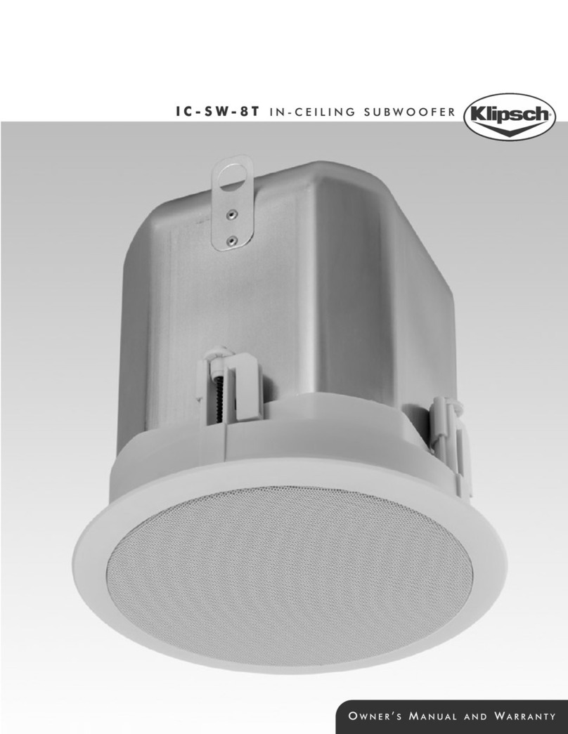 Klipsch IC-SW-8TIN User manual