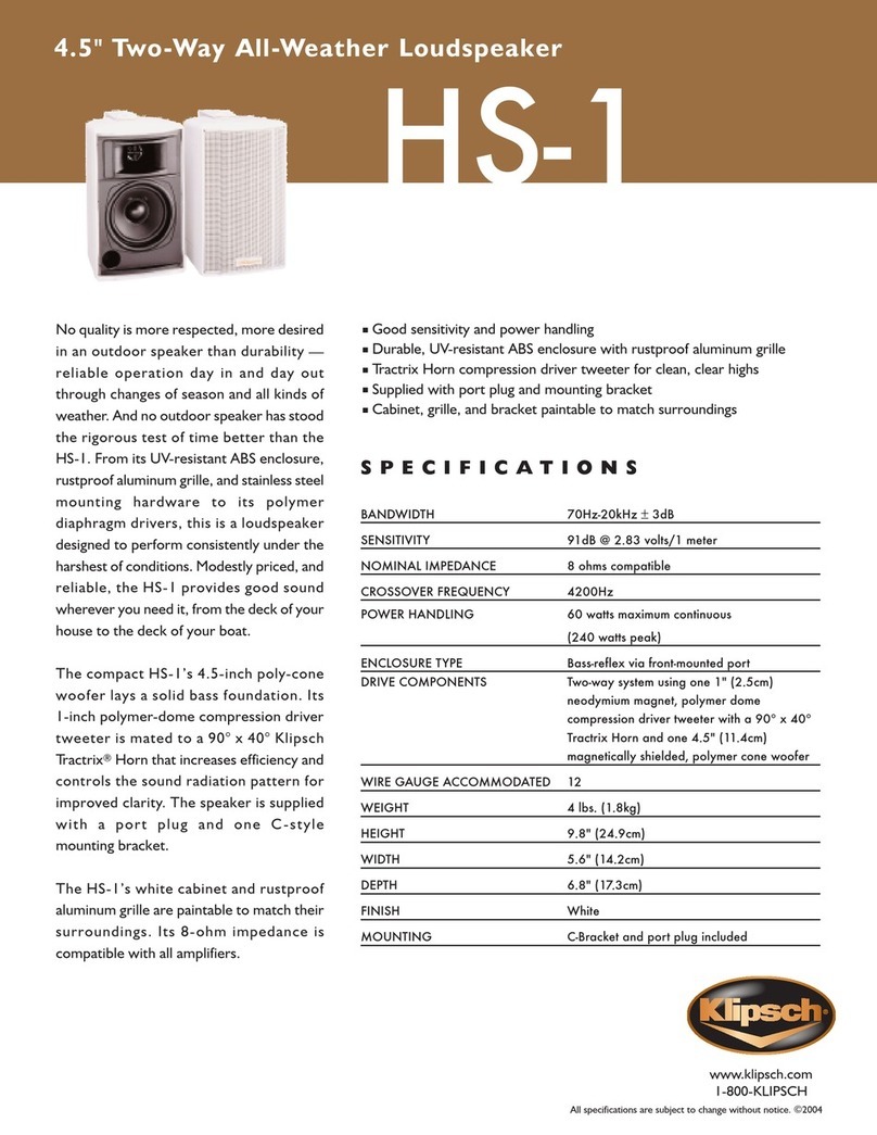 Klipsch Horizon Series HS-1 User manual