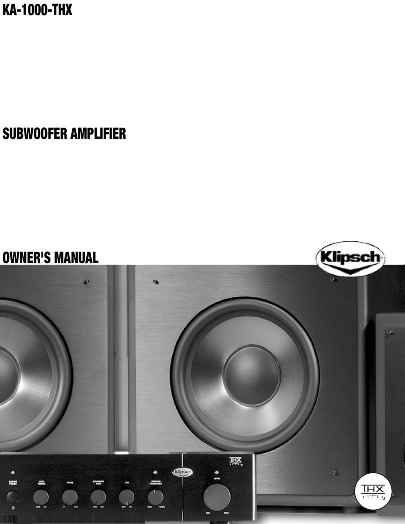 Klipsch HD Theater KA-1000-THX owner's manual
