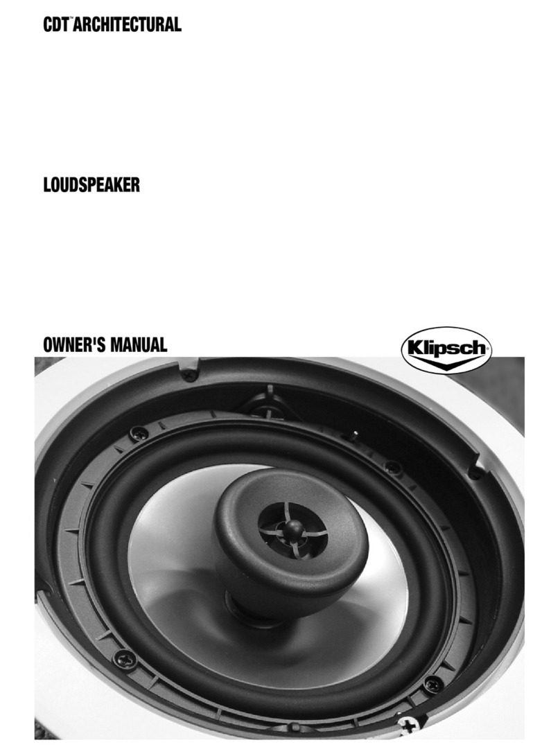 Klipsch CDT ARCHITECTURAL User manual Klipsch CDT ARCHITECTURAL User manual