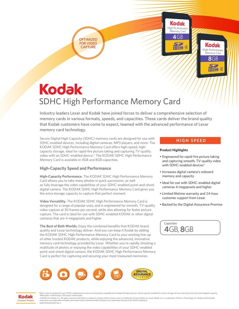 Kodak Digital Camera Memory Card DSKHPSDHC052907 User manual