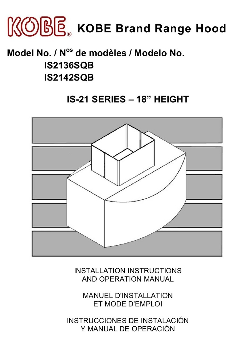 KOBE IS2136SQB Installation instructions and operation manual KOBE IS2136SQB Installation instructions and operation manual