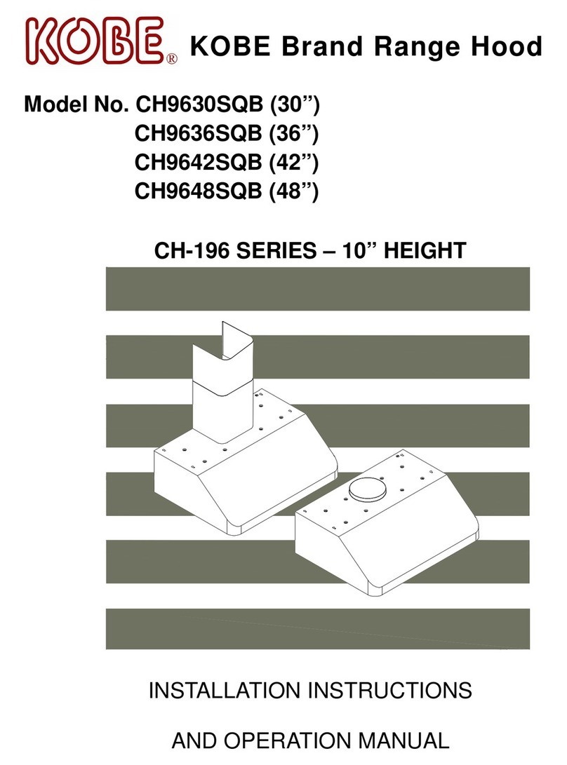 KOBE CH9630SQB Installation instructions and operation manual