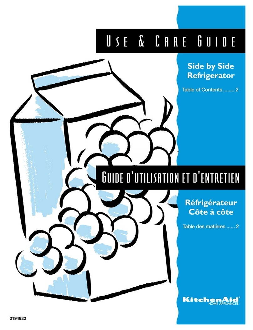 KitchenAid Side Refrigerator Use & care guide