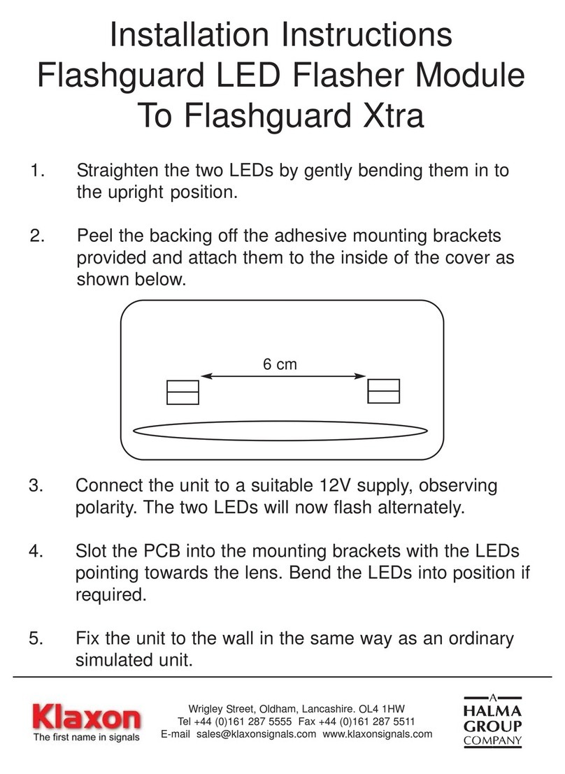 Klaxon Flashguard LED Flasher Module 102325 installation instructions
