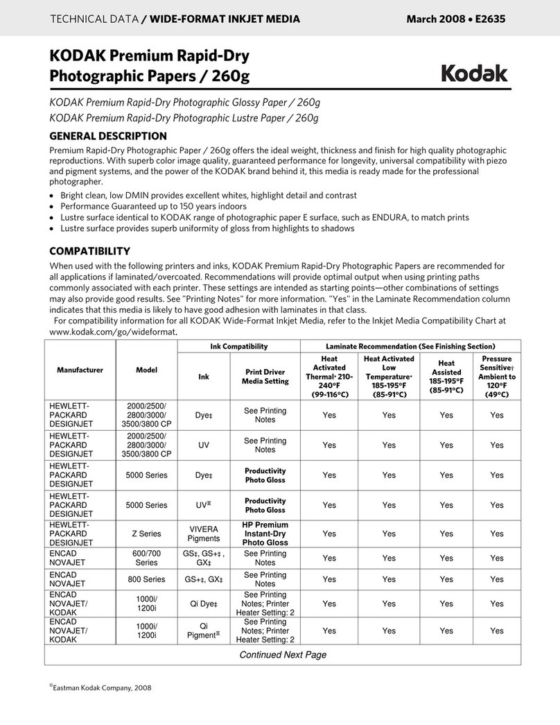 Kodak E2635 Technical data