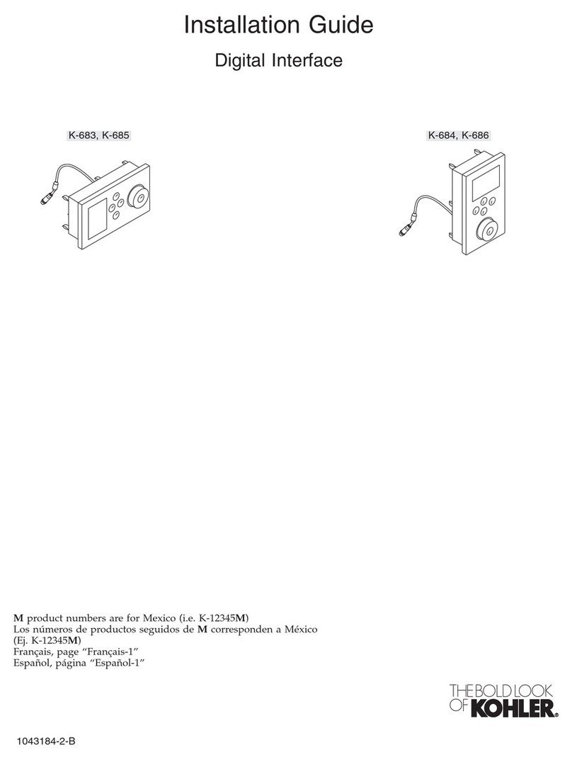 Kohler Digital Interface K-683 installation guide