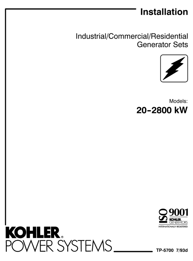 Kohler Generator Sets 20--2800 kW User manual