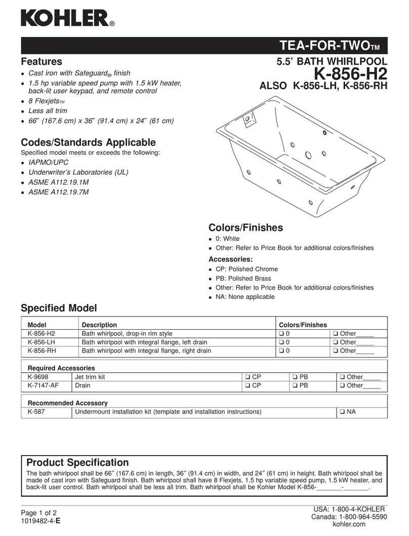 Kohler TEA-FOR-TWO K-856-H2 User manual