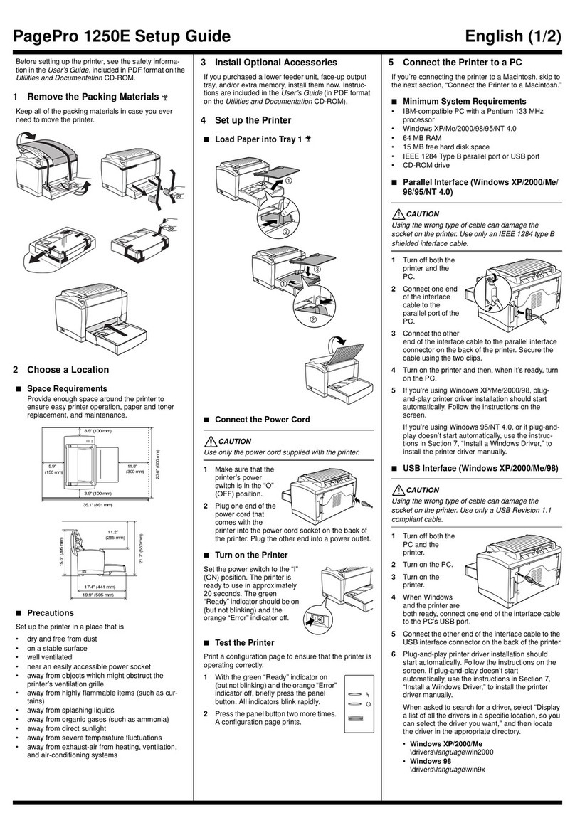 Konica Minolta PagePro 1250E Setup guide Konica Minolta PagePro 1250E Setup guide