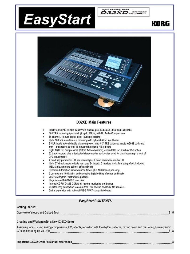 Korg D32XD Product information sheet Korg D32XD Product information sheet