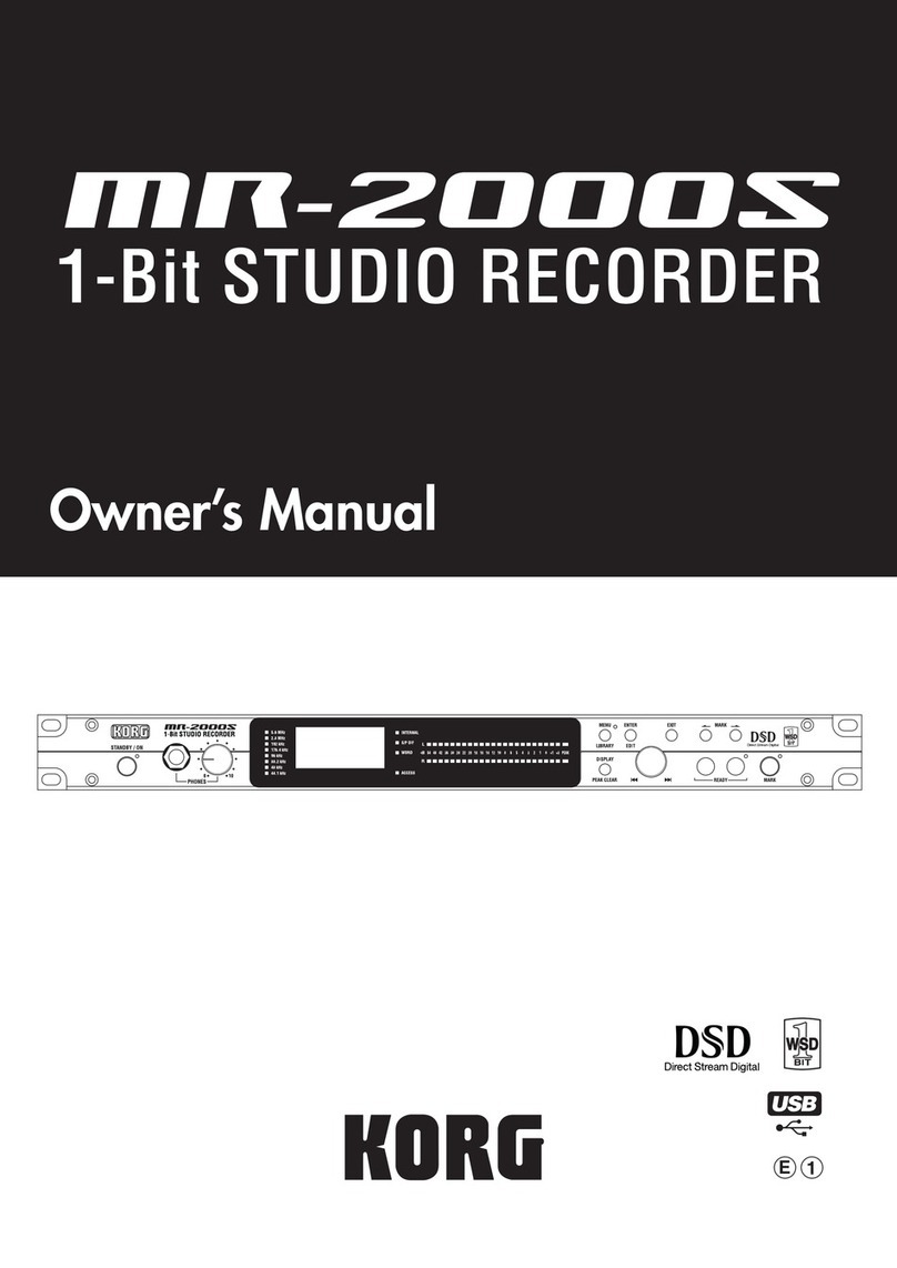 Korg MR-2000S owner's manual