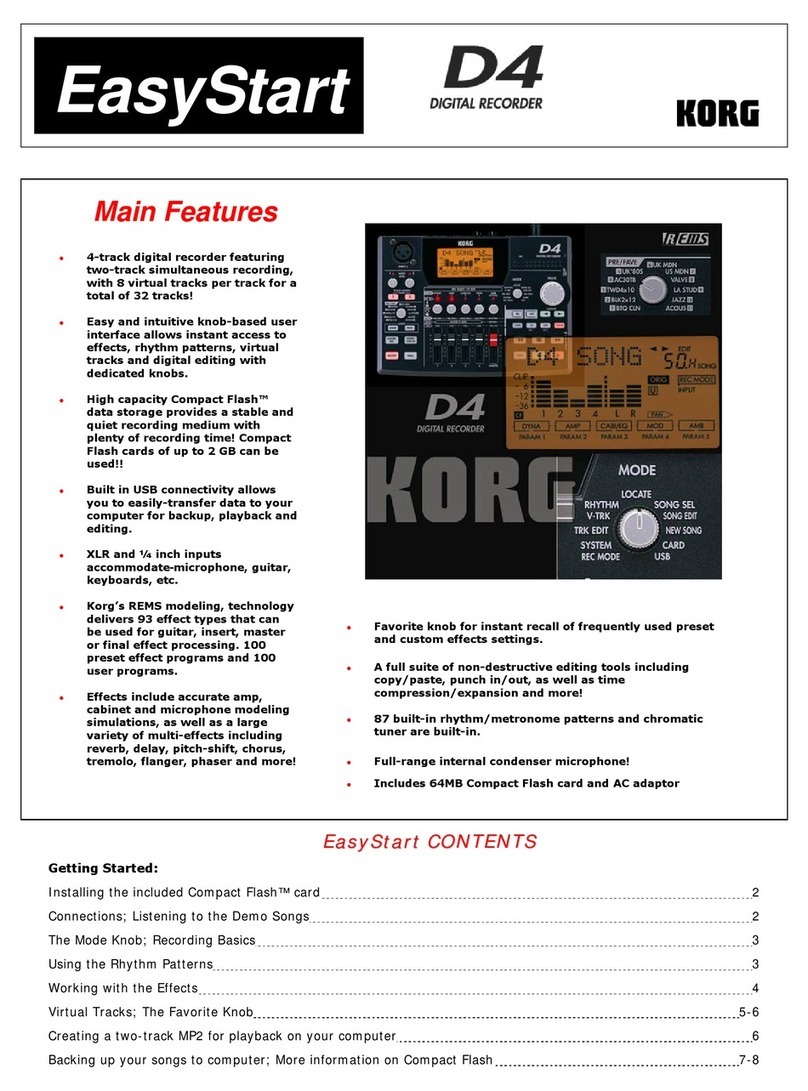 Korg D4 Product information sheet