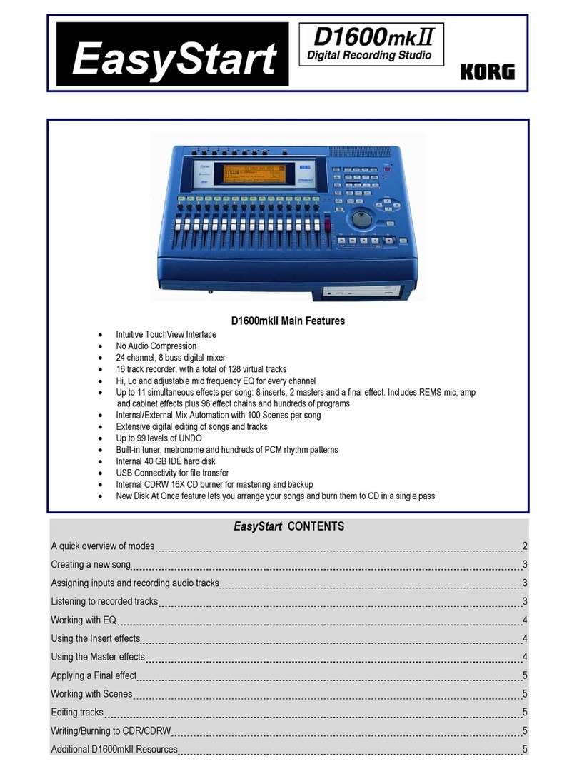 Korg EASYSTART D1600MKII Product information sheet