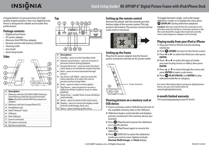 Insignia NS-DPF8IP Quick setup guide
