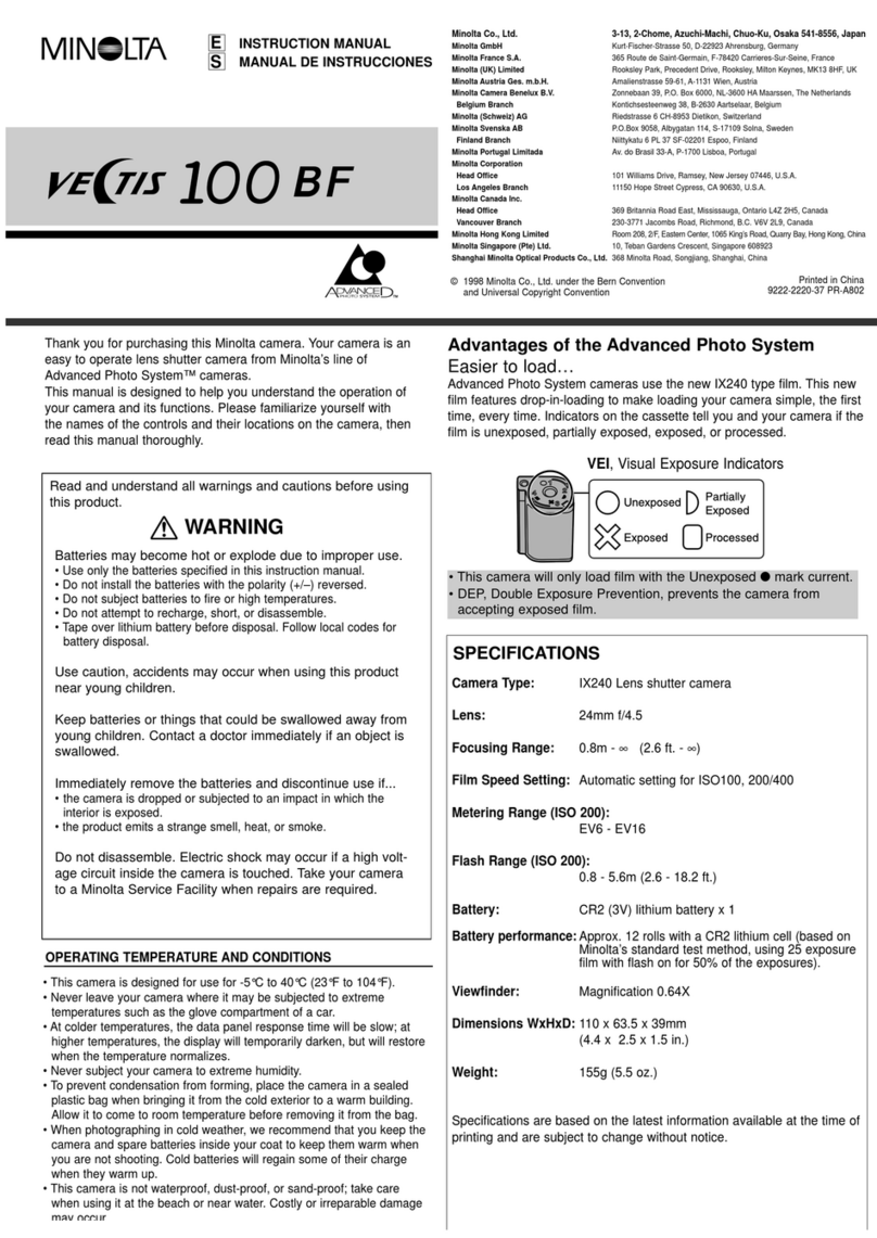 Minolta Vectis 100 BF User manual
