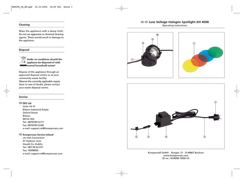 Kompernass Low Voltage Halogen Spotlight KH 4098 operating instructions