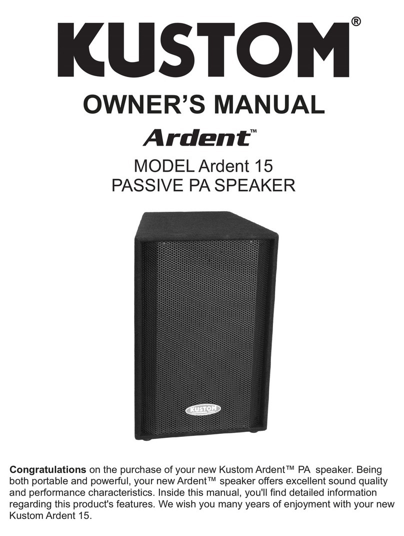 Kustom Ardent 15 owner's manual