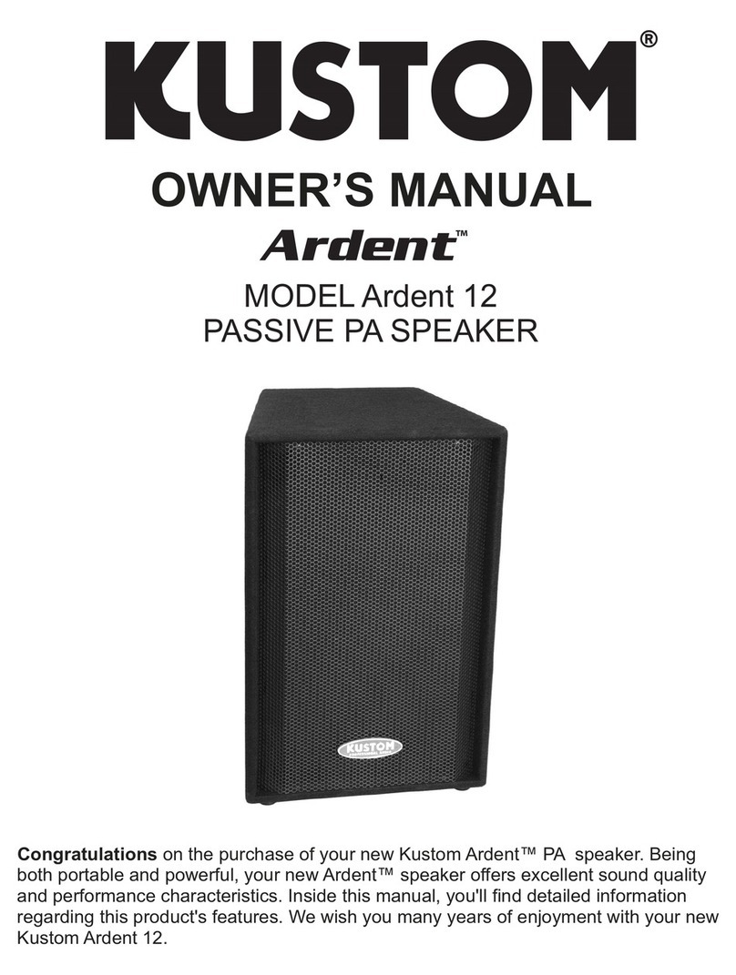 Kustom Ardent 12 owner's manual