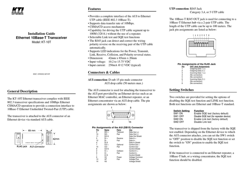 KTI Networks KT-10T User manual