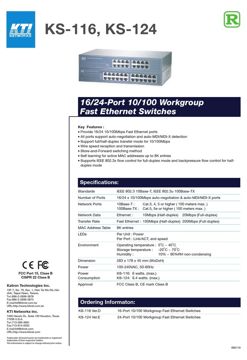 KTI Networks KS-116 User manual