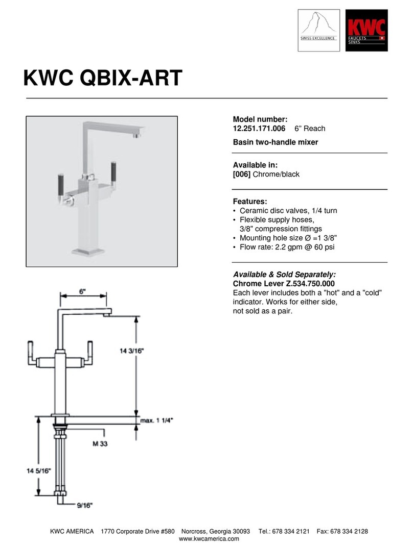 KWC QBIX-ART 12.251.171.006 Specification sheet KWC QBIX-ART 12.251.171.006 Specification sheet