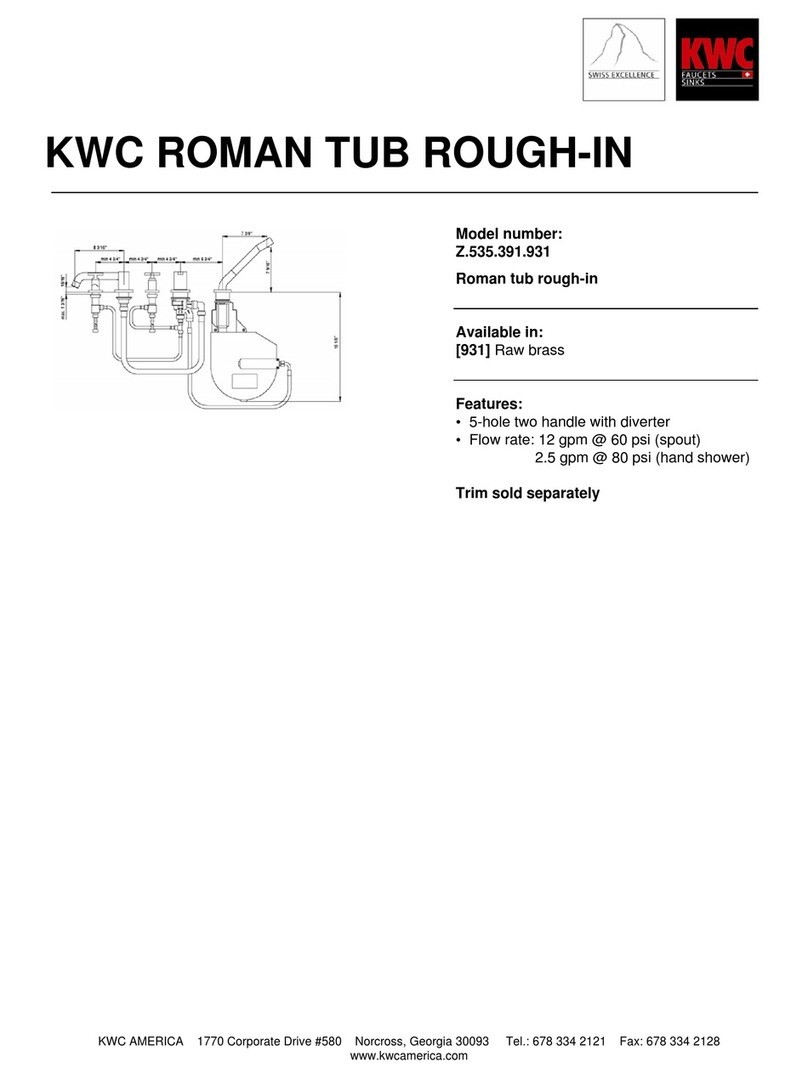 KWC Roman Tub Rough-In Z.535.391.931 Specification sheet KWC Roman Tub Rough-In Z.535.391.931 Specification sheet