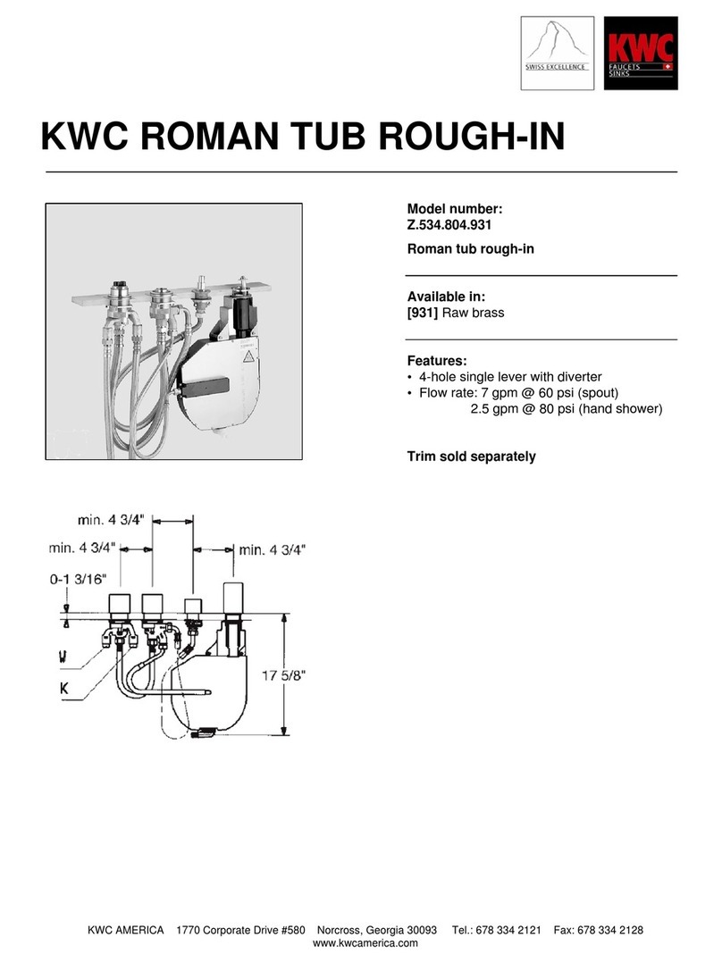 KWC Roman Tub Rough-in Z.534.804.931 User manual
