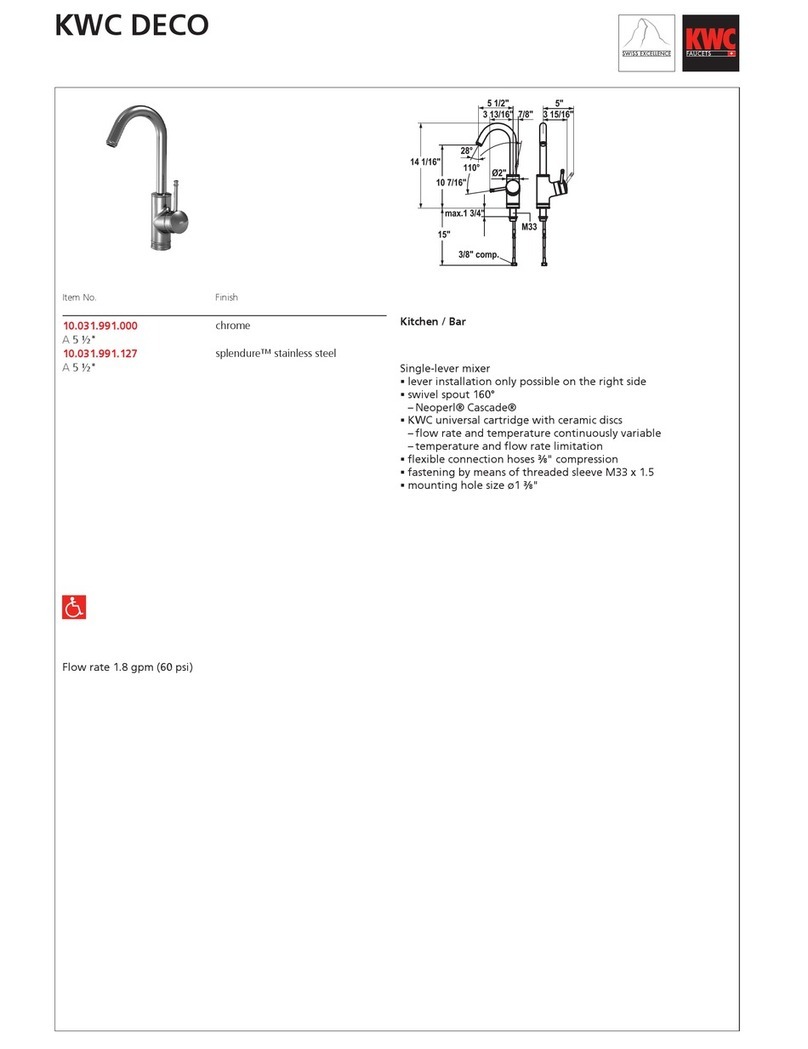 KWC 10.031.991 Specification sheet KWC 10.031.991 Specification sheet