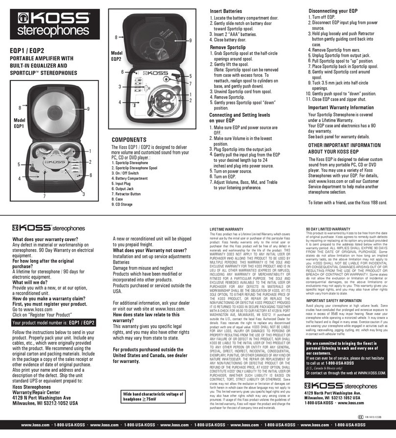 Koss EQP1 instructions